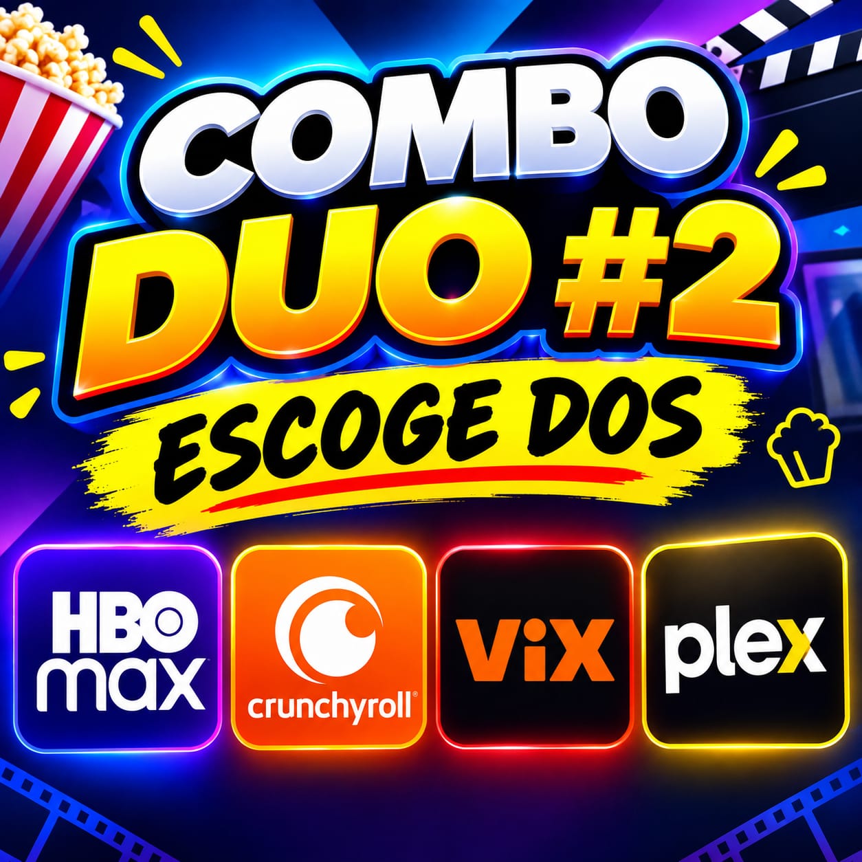 COMBO DUO #2 HBO MAX Y (CRUNCHYROLL O VIX O PLEX )