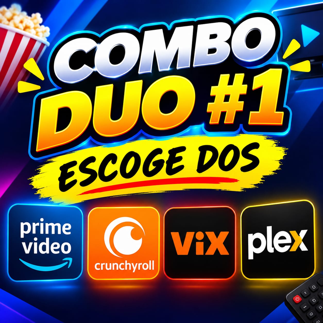 COMBO DUO #1 PRIME VIDEO Y (CRUNCHYROLL O VIX O PLEX )