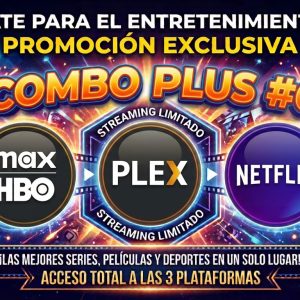 COMBO 6 / 1 PANTALLA DE PLEX - MAX - NETFLIX