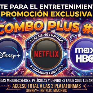 COMBO 8 PLUS / 1 PANTALLA DE DISNEY - NETFLIX - MAX