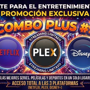 COMBO PLUS 9 / 1 PANTALLA DE DISNEY - NETFLIX - PLEX