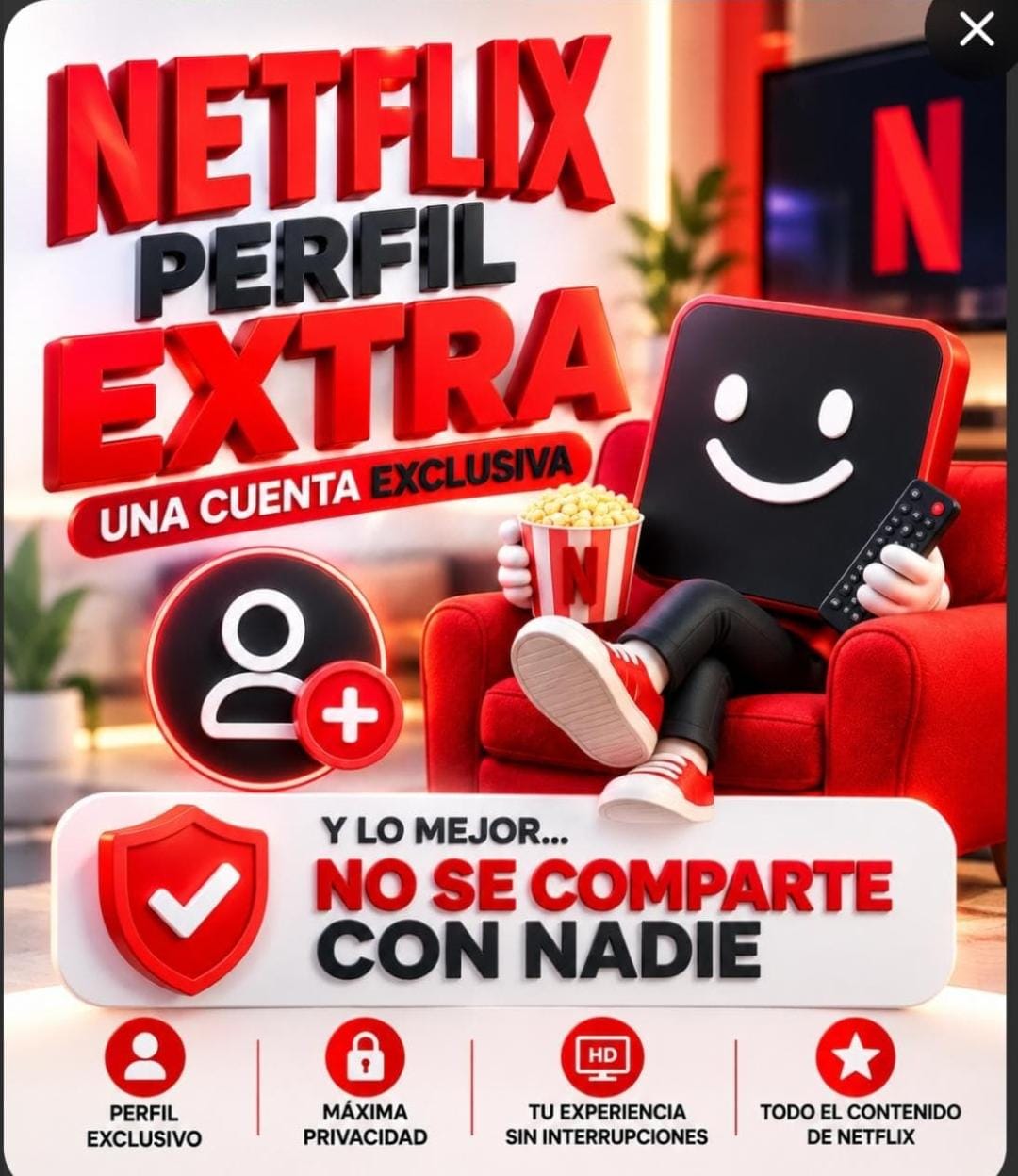 NETFLIX VIP 1 PANTALLA (SOLO COLOMBIA)