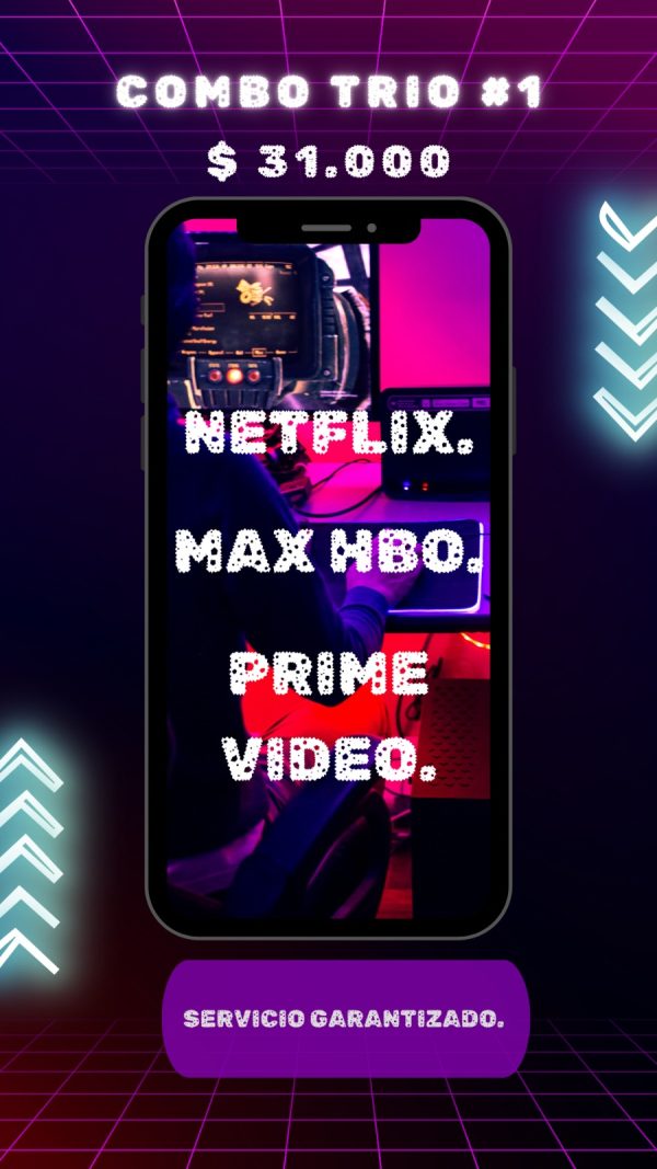 COMBO 1 PANTALLA DE NETFLIX - MAX - PRIME VIDEO